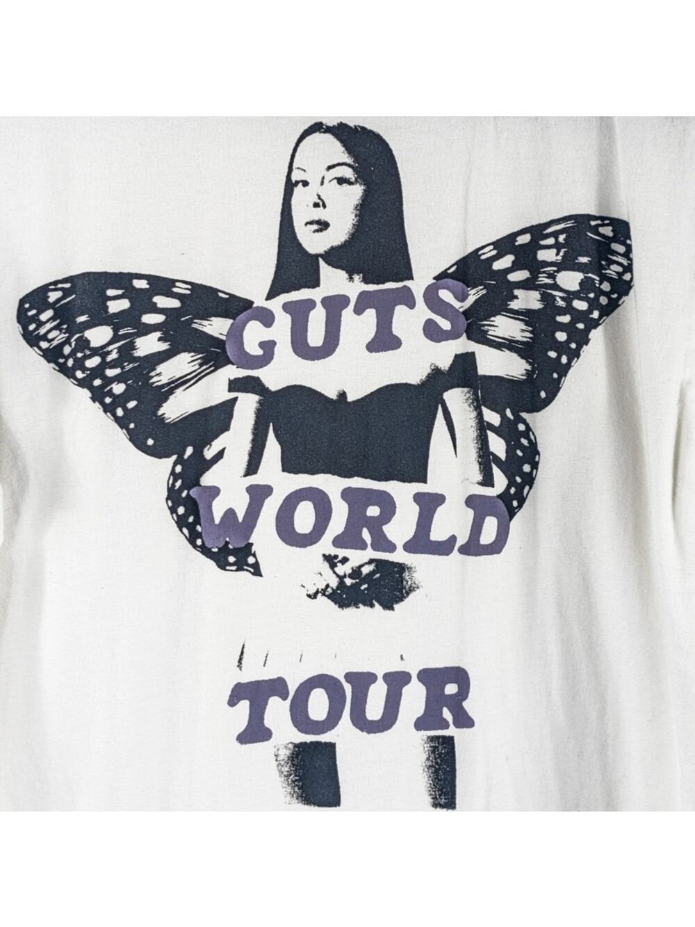 H&M S Olivia Rodrigo GUTS World Tour Graphic Tee White Short Sleeve Fan Shirt
